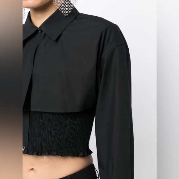 🔥 🆕 ALEXANDER WANG Twinset layered smocked shirt NWT $450 medium - Picture 6 of 10